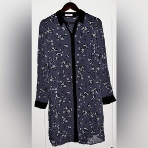 Suzy Shier Floral Shirtdress Women L Oriental‎ Cottagecore Prairie Dainty
